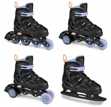 ŁYŻWOROLKI R.34-37 QUATTRO 4in1 BK/VT