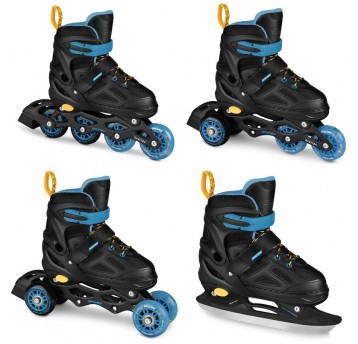 ŁYŻWOROLKI R.38-41 BK/DBL QUATTRO 4in1 BK/DBL