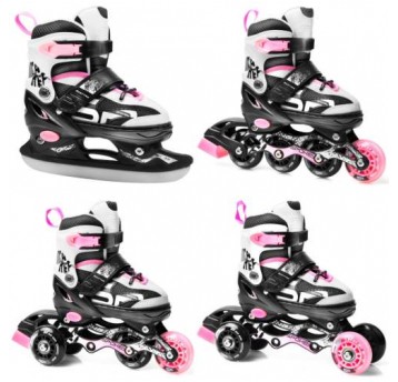 ŁYŻWOROLKI R.38-41 BK/PK QUATTRO 4in1 926654