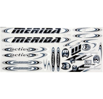 NAKLEJKA KR4 MERIDA CZARNO-SREBRNA