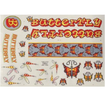 NAKLEJKA KR5 BUTTERFLY CZERWONO-ŻÓŁTA