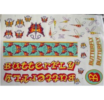 NAKLEJKA KR5 BUTTERFLY RÓŻOWACZER-MIĘT-ZÓŁ