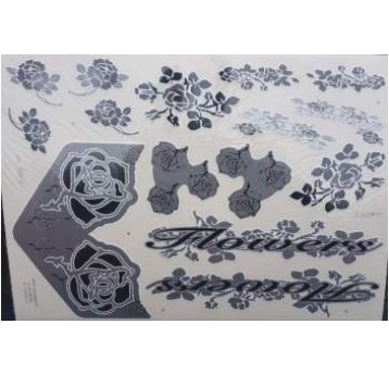 NAKLEJKA KR5 FLOWER CZARNO-SREBRNA