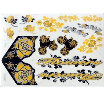NAKLEJKA KR5 FLOWER CZARNO-ŻÓŁTA