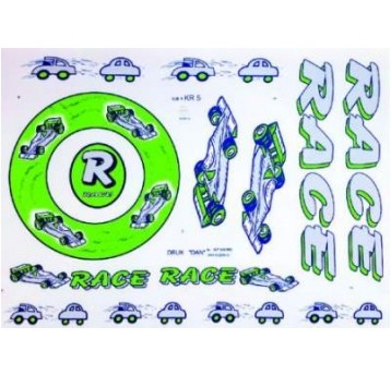 NAKLEJKA KR5 RACE SREBRNO-ZIELONY