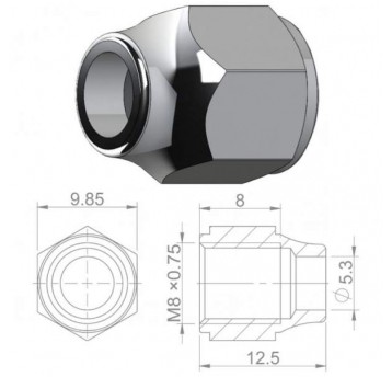 NAKRĘTKA DO PRZEW.HYDR.BANJO ALU M8x0,75 CZ HBP04