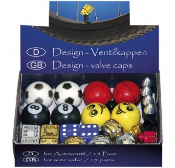 NAKRĘTKA ZAWORU AV Z MOTYWEM ALU MIX opak=15par