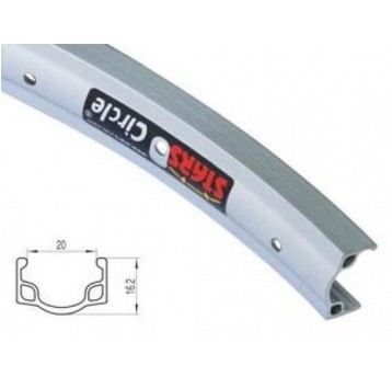 OBRĘCZ 26x1 3/8 36otw.ALUMINIOWA SREBRNA