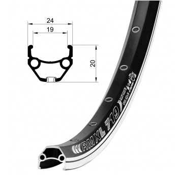 OBRĘCZ 28" 32otw DRAGON OCZKOWANA CZARNA RMX