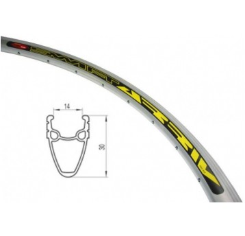 OBRĘCZ 28" 700x14 32otw. STOŻEK 30MM SREBRNA
