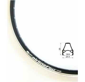 OBRĘCZ 28" AIRLINE PLUS 622x19 36otw. BLACK RODI