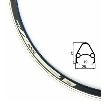 OBRĘCZ AIRLINE1 26" 559X19 36otw. RODI CZARNA