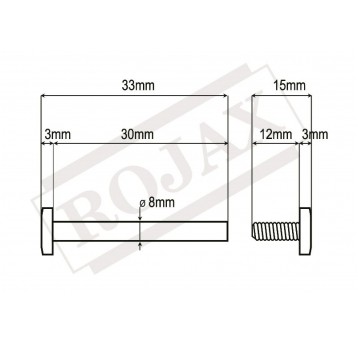 OŚ - ŚRUBA DO ROLEK 8mmx30mm 1szt