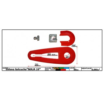 OSŁONA ŁAŃCUCHA MAJA 16" BIAŁA + UCHWYT