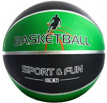 PIŁKA DO KOSZYKÓWKI CZARNO-ZIELONA R.7