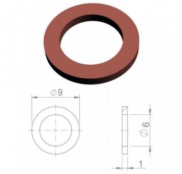 PODKŁADKA HBP33 MIEDŹ OKRĄGŁA 9x6x1mm opak=20szt