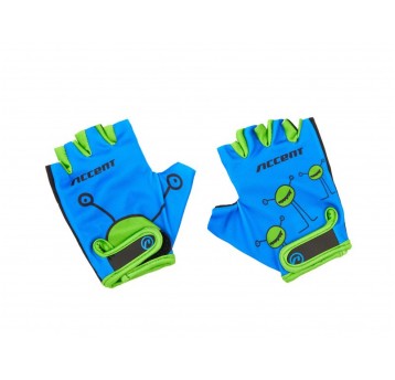 RĘKAWICZKI ACCENT DZIEC. MONSTER S/M NIEB-ZIELONE