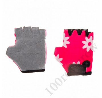 RĘKAWICZKI LYCRA DZIEC. ROZM. 4 RÓŻOWE BIAŁE KWIAT