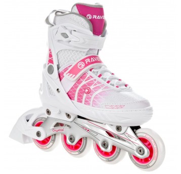 ROLKI RV CRYSTAL ROZM. 38-42cm /M/ WHITE/PINK
