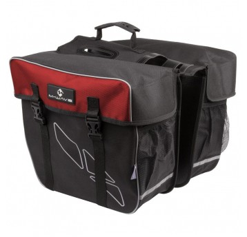 SAKWA NA BAGAŻNIK M-WAVE 2-KOMOROWA CZARNO-CZERWON