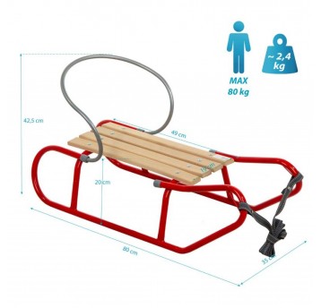 SANKI METALOWE TOMEK Z OPARCIEM CZERWONE