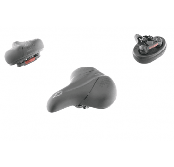 SIODŁO CITY CZARNE ELASTOMER ODBLASK 275x230mm