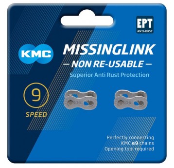 SPINKA ŁAŃCUCHA KMC 9rz NR EPT SREBRNA opak=2szt