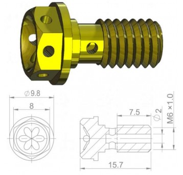 ŚRUBA DO HAM. HYDR. BANJO M6x1,0 HBP05 CZ ALU