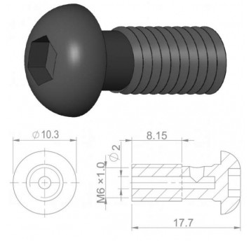ŚRUBA DO HAM. HYDR. BANJO M6x1,0x18mm HBP31 STAL
