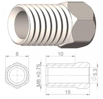 ŚRUBA PRZEW. HYDR. ALU M8x0,75 HBP01
