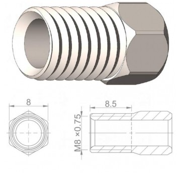 ŚRUBA PRZEW. HYDR. NIERDZ M8x0,75 d/Shimano HBP20