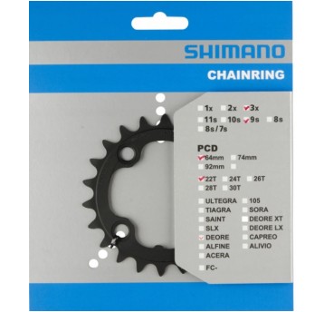TARCZA MECHANZMU SHIMANO 22T FC-M590 CZARNA