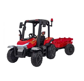 TRAKTOR Z PRZYCZEPĄ CZERWONY