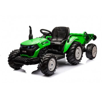 TRAKTOR Z PRZYCZEPĄ ZIELONY 24V Z PRZYCZEPĄ