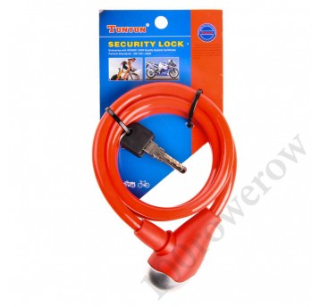 ZAMKNIĘCIE 120cm/10mm TY560 SPIRALA CZERWONE