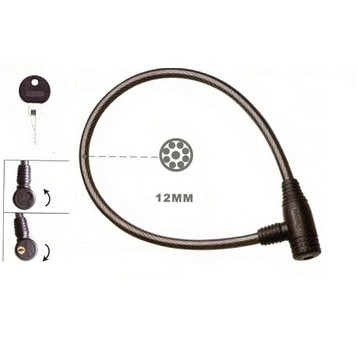 ZAMKNIĘCIE 80cm/12mm TY457 KLUCZ SPIRALA
