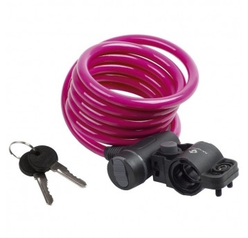 ZAMKNIĘCIE M-WAVE 180cm/10mm RÓŻOWE KLUCZ